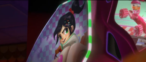 He throws the metal at the screen of his game, causing piece of the sign to fall off, to see that Vanellope is on the side of the game console, causing him to rush back to Sugar Rush, realizing that she is supposed to exist and everything is a lie. He gets the gumdrop to tell him that the real reason she can't race is because if she crosses the finish line, it will cause the game to reset, and she won't be a glitch anymore, and the game will be back to normal. Candy locked away all of their memories, so they won't remember the real version of the game, and he tried to delete Vanellope, but couldn't, which caused her to turn into a glitch.