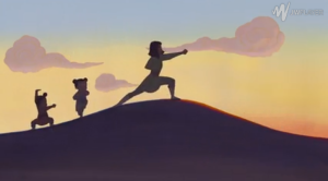 The only thing that this scene is giving me is that they want to rub in Mulan`s "kickassness", and playing off the perception people had of the first film, and to integrate only that into the second film. It is overly cheesy how they are haivng her be so tough, and have to show that off, when in the first film, she did not need to show off, but just did. I feel like the entire film is about showing off, and exggerating what was a bit of the previous film.